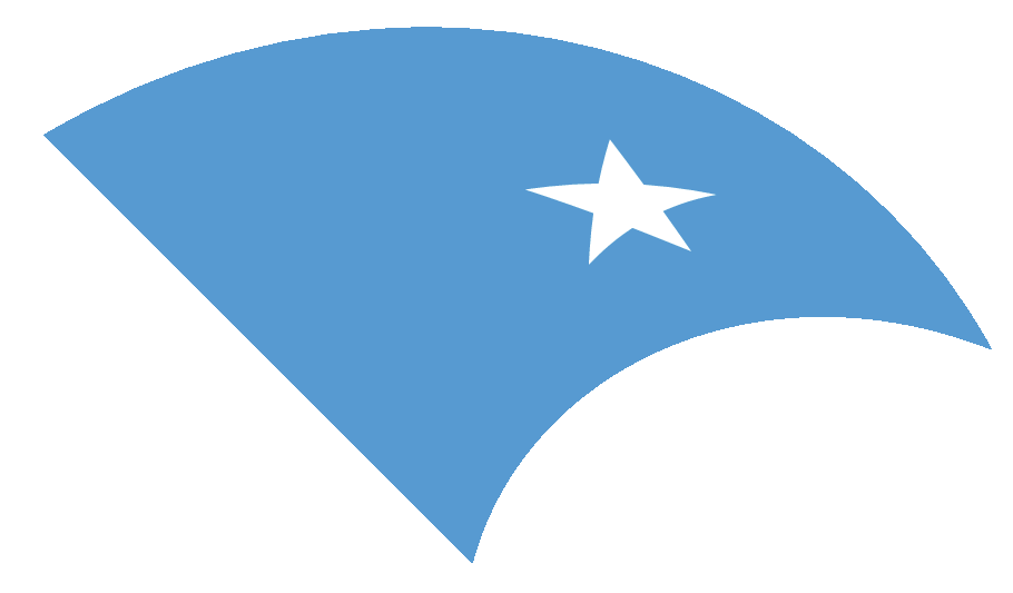 Bandeira azul com uma estrela branca ao centro.