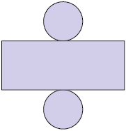 Ilustração de uma figura plana composta por um retângulo e círculos, um encostado no meio do lado de cima do retângulo e o outro encostado embaixo do retângulo.