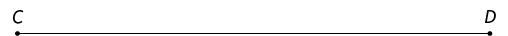Ilustração de um segmento de reta que vai do ponto C ao D com 8 centímetros de comprimento.