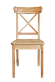 Fotografia de uma cadeira de madeira.