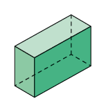 Ilustração de uma figura geométrica espacial que possui 6 lados em formatos de retângulos.