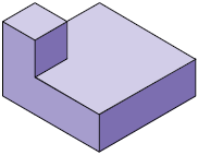 Ilustração de uma parte de um cubo, com ênfase para um pequeno cubo de saliência.
