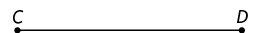 Ilustração de um segmento C D com 3,8 centímetros de medida de comprimento.