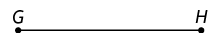 Ilustração de um segmento G H com 3,1 centímetros de medida de comprimento.