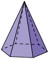 Ilustração de uma pirâmide de base hexagonal.