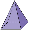 Ilustração de uma pirâmide de base quadrangular.