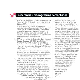 Recorte de uma página do livro com as referências bibliográficas.