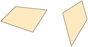 Ilustração de 2 quadriláteros  diferentes.