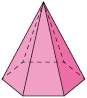 Ilustração de uma pirâmide de base hexagonal.