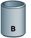 Ilustração do recipiente de letra B.