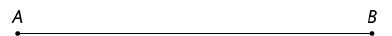 Ilustração de um segmento de reta que vai do ponto A ao B com 6 centímetros de comprimento.