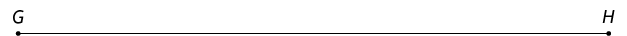 Ilustração de um segmento de reta que vai do ponto G ao H com 10 centímetros de comprimento.