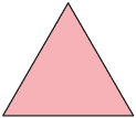Ilustração de um triângulo que cada lado mede 2 centímetros.