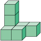 Ilustração de uma pilha irregular, formada por 7 cubos.