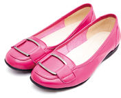 Fotografia de um par de sapatos rosa.