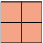 Ilustração de um quadrado formado por vários quadradinhos, com 2 quadradinhos de lado.