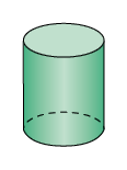 Ilustração de uma figura geométrica espacial com duas bases circulares.