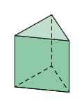Ilustração de uma figura geométrica espacial com duas bases triangulares.