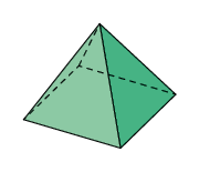 Ilustração de uma figura geométrica espacial com apenas uma base, e quadrada.
