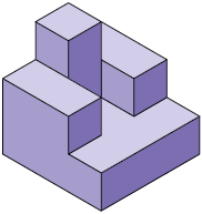 Ilustração de uma parte de um cubo, com ênfase para seis espaços correspondentes a 6 pequenos cubos faltantes.