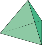 Ilustração de uma pirâmide de base triangular.