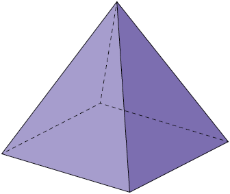 Ilustração de uma pirâmide de base quadrada.