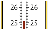 Ilustração de um termômetro indicando 25,1 graus Celsius.