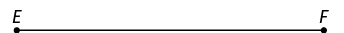 Ilustração de um segmento E F com 5,2 centímetros de medida de comprimento.