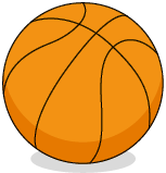 Ilustração de uma bola de basquetebol.