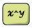 Ilustração da tecla de uma calculadora: 'x elevado a y', o símbolo de 'elevado' é representado pelo acento circunflexo.