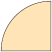Ilustração de uma parte de um semicírculo divido em 4 partes.
