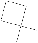 Ilustração de 4 segmentos de reta com cada ponto de suas extremidades em comum com outro, exceto um deles. Há dois segmentos que se cruzam.