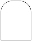 Ilustração de uma figura formada por 3 segmentos de reta consecutivos, como se fosse parte de um quadrado e um arco unido dois segmentos.  