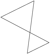 Ilustração de 4 segmentos de reta com cada ponto de suas extremidades em comum com outro. Há dois segmentos que se cruzam.