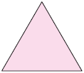 Ilustração de um polígono com 3 lados iguais.