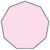 Ilustração de um polígono com 9 lados iguais.