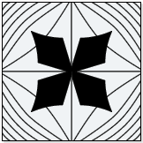 Ilustração. Quatro figuras quadrangulares iguais, duas acima e duas abaixo. As duas acima estão uma ao lado da outra, de forma espelhada em relação ao eixo vertical. As de baixo estão uma ao lado da outra, ambas espelhadas com relação às figuras de cima com relação ao eixo horizontal.