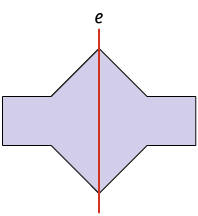 Ilustração. Polígono de dez lados dividido ao meio, por um eixo e, na vertical, em duas figuras semelhantes.