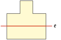 Ilustração. Polígono de 8 lados dividido por um eixo e, na horizontal, em duas figuras diferentes.