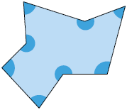 Ilustração de um polígono de 8 lados com seus ângulos internos demarcados.