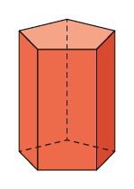 Ilustração de um prisma de base pentagonal.
