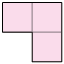 Ilustração de 3 quadrados juntos, formando um L.