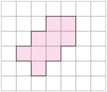 Ilustração de uma malha quadriculada com 3 conjuntos de 3 quadrados que forma um L juntos.