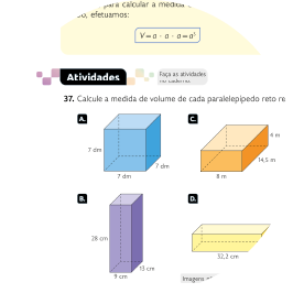 Miniatura de parte de uma página com zoom na seção 'Atividades', composta de textos e de sólidos geométricos.