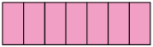 Retângulo dividido em 7 partes iguais, com todas as partes coloridas de rosa.