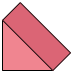 Ilustração da metade de um cubo: ele está cortado em sua diagonal.