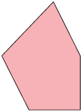 Ilustração de um polígono irregular de 5 lados.