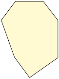 Ilustração de um polígono irregular de 7 lados.