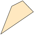 Ilustração de um polígono de 4 lados, semelhante a uma trapézio retângulo.