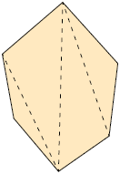Ilustração de um hexágono irregular dividido em 4 triângulos.